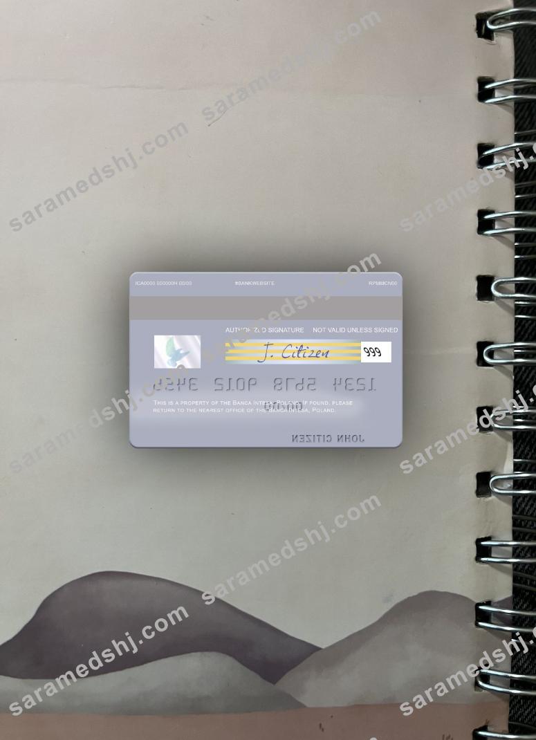 Slovenia Addiko Bank visa debit card photolook back